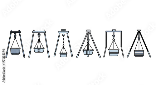 Hanging cauldron tripod collection for outdoor campfire cooking