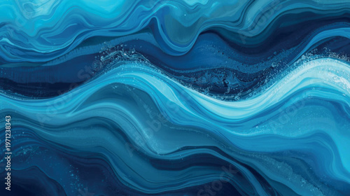 Layered Ocean Wave Abstract Fluid Background