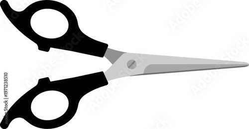 Black and silver hair scissors.