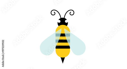 A cheerful cartoon illustration of a bee, a symbol of pollination and nature's beauty