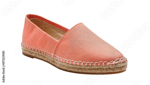 Foto Coral canvas slip-on espadrille shoes with jute sole detail