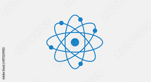 Illustration of an Atom Depicting Science and the Basic Structure of Matter