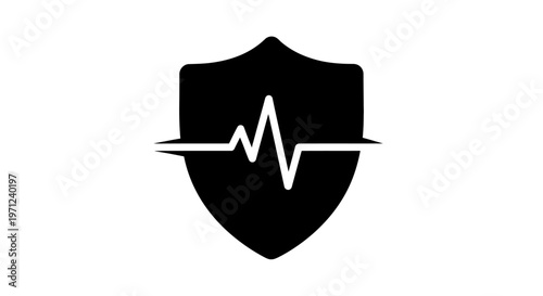 Medical Shield: A graphic representation of healthcare protection and vital signs
