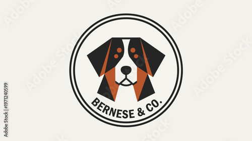 Bernese Mountain Dog Logo Design.