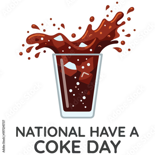 Soda splashing in glass cup.