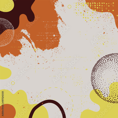 Abstract colorful background with organic shapes, splashes and dots, suitable for banners, posters, web design, packaging, presentations and social media.
