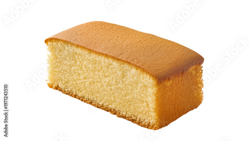 Fényképezés Golden crumbly pound cake slice with visible interior texture