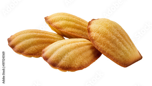 Foto Golden Madeleines Shell Shaped Cakes Stacked Together