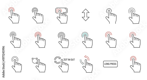 Computer mouse cursor hand icons set.