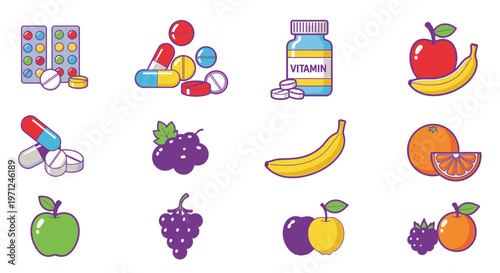 Fresh fruit and vitamin supplements.