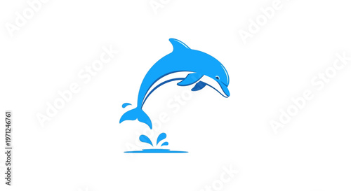 A vibrant illustration of a playful dolphin leaping from water with joyful energy