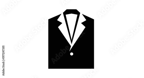 Minimalist Suit Icon Depicting Formal Attire in Modern Black and White Aesthetics