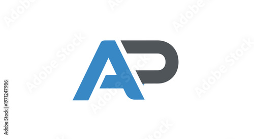 Minimalist logo design featuring the letters A and P in a modern and clean style