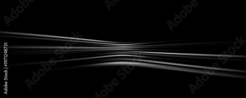 Colorful light trails, long time exposure motion blur effect. Red and blue glowing neon lights lines. Red blue special effect, speed police line. Magic of moving fast lines. Vector Illustration