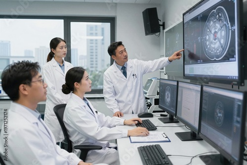 doctor looking at x ray image