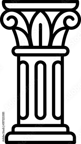 Black and white column capital.