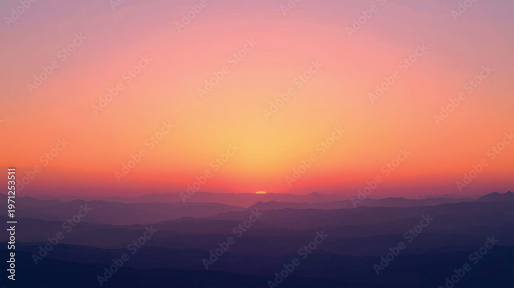 Fototapeta premium Soft Orange Sunset Horizon Sky Background