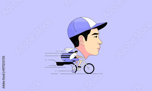 Fast Bicycle Courier Delivery Service Vector Illustration