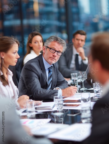 corporate risk assessment meeting with business background