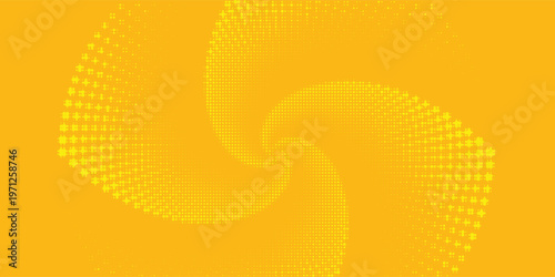 Aesthetic Yellow halftone pattern. Retro comic gradient background. Bright orange pixelated dotted texture overlay. dots vector ilustration.Eps 10