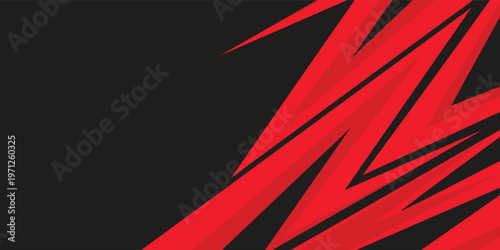 Abstract background with red spikes and zigzag line pattern and some copy space area