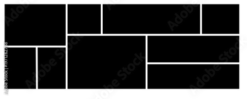 Mosaic collage pictures collection. Collage mood board grid template. Set of presentation backgrounds. Photo layout. Album Gallery banner vector illustration.eps,10