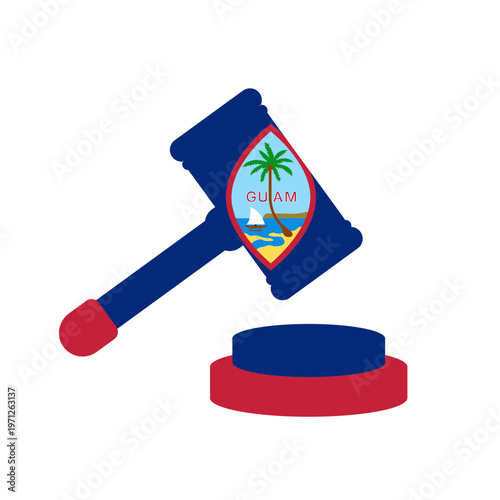 Guam  Court Justicee Hammer In Icon
