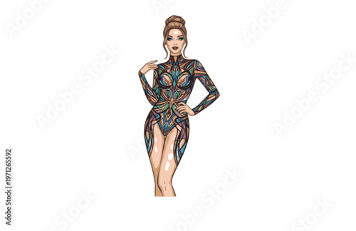 Art Fashion Bodysuit Silhouette Sticker