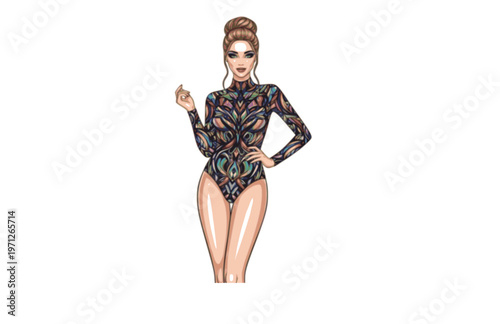 Art Fashion Bodysuit Silhouette Sticker