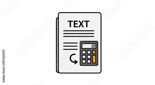Document with text and calculator representing calculations and information.