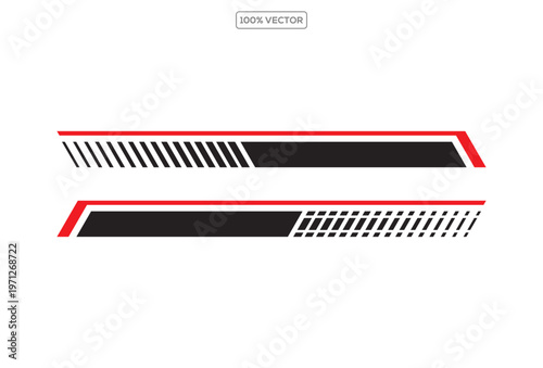 Sport Car Sticker Stripe Set Red Racing Vinyl Decal Collection Automotive Graphic Elements