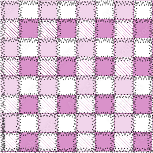 Sweet colorful patchwork seamless pattern from square patches and gingham . Multicolor print for fabrics and textiles.Quilt design, hand made. ะ-