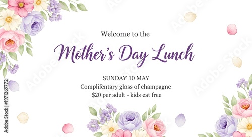 mothers day card and free lunch offer text