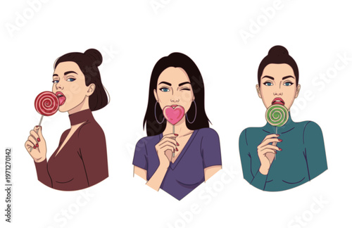 hot woman with lollipop 