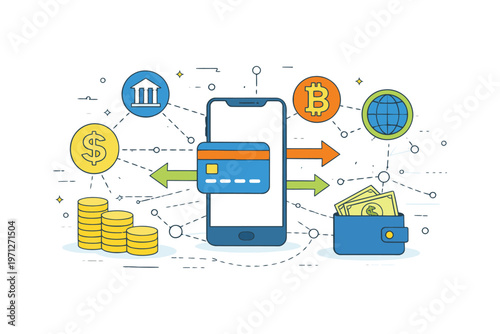 Digital finance and cryptocurrency transactions via mobile banking application