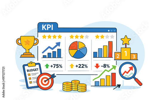 Visual representation of key performance indicators and business metrics analysis