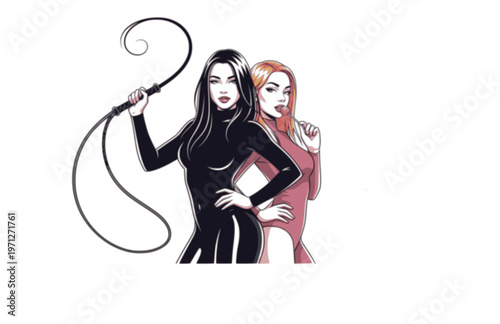 set of sexy couple girl whip lollipop  vector 