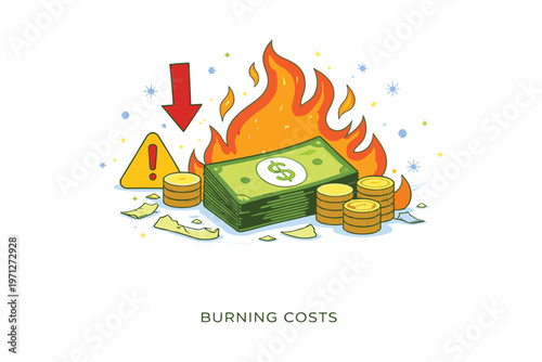 Illustration depicting financial losses and increasing costs