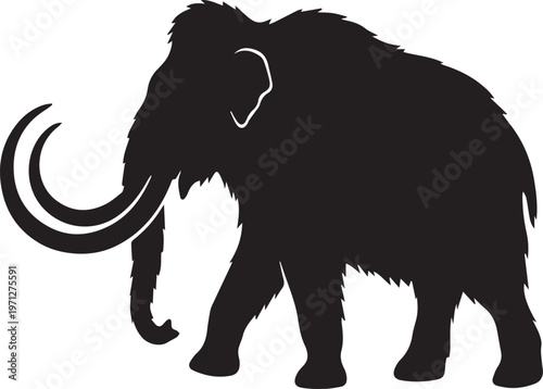 Woolly Mammoth Silhouette Prehistoric Animal Vector