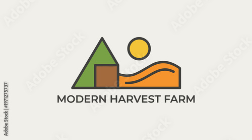 Modern Harvest Farm Logo Design.