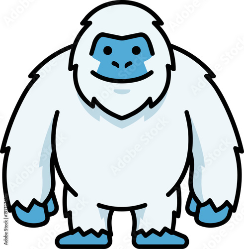 Yeti cartoon character standing tall.