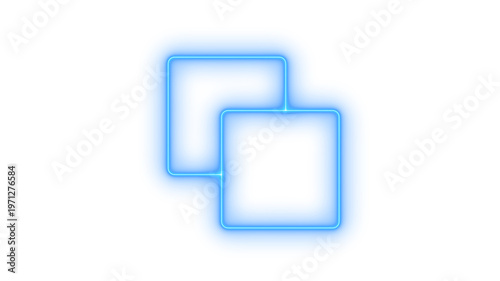 Fotografie Glowing neon copy document icon isolated on transparent background