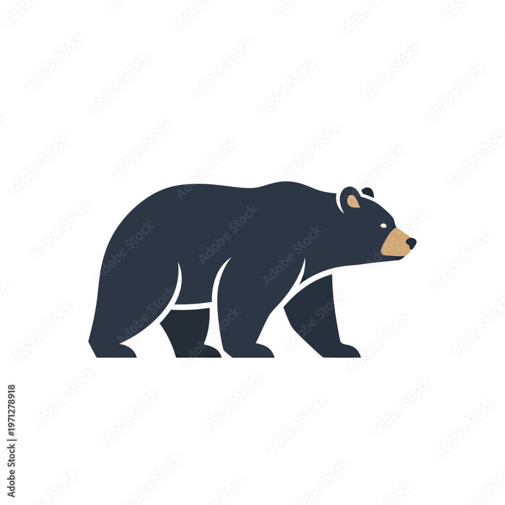Fototapeta premium Bear Icon Icon Set Flat Design Modern Vector Illustration Isolated on White Background