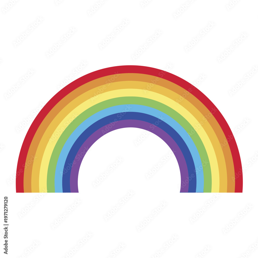Fototapeta premium Rainbow Vector Icon Set Flat Design Modern Vector Illustration Isolated on White Background