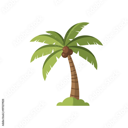Palm Tree Icon Icon Set Flat Design Modern Vector Illustration Isolated on White Background