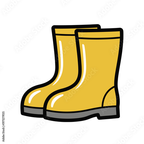 Rain Boots Icon Icon Set Flat Design Modern Vector Illustration Isolated on White Background