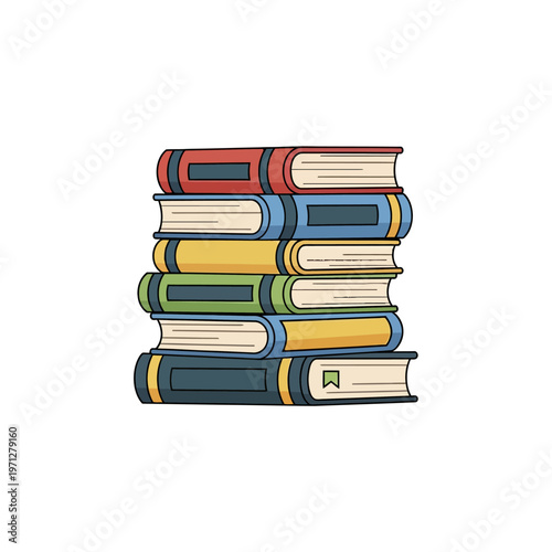 Stack Of Books Icon Icon Set Flat Design Modern Vector Illustration Isolated on White Background