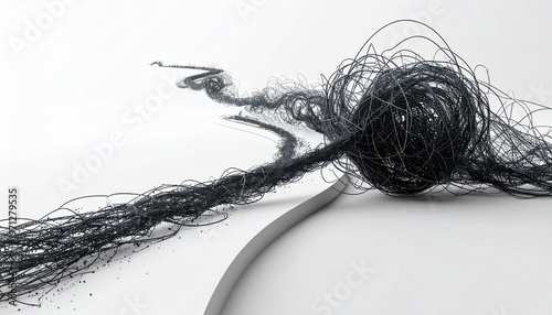 Tangled black string, abstract conceptual design