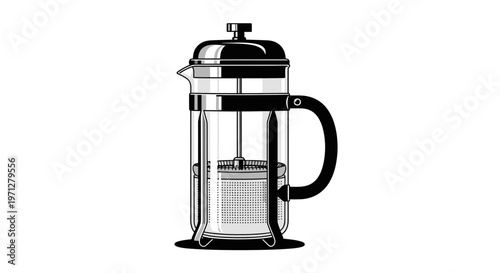 Glass Coffee Press with Metal Filter and Handle, Brewing Equipment