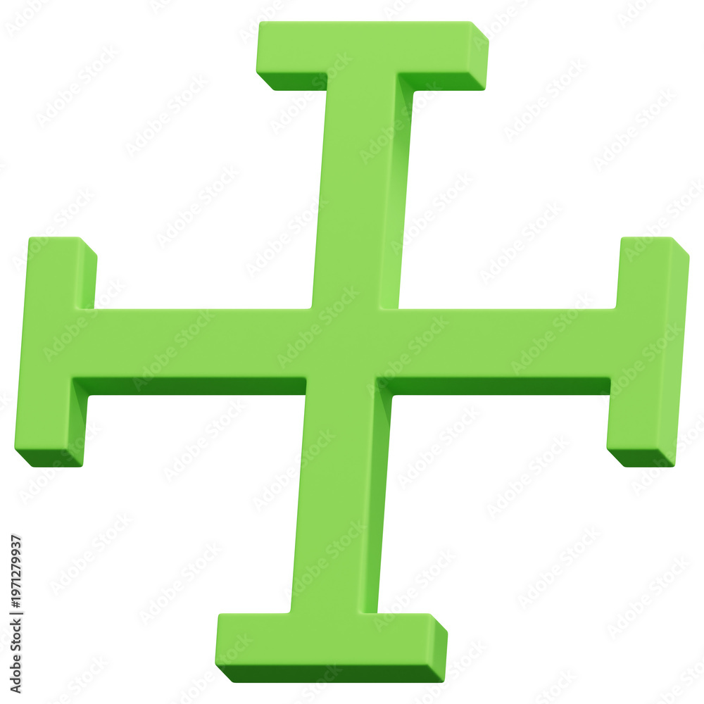 Obraz premium 3D Grass Green Abstract Solid Plus Cross Shape